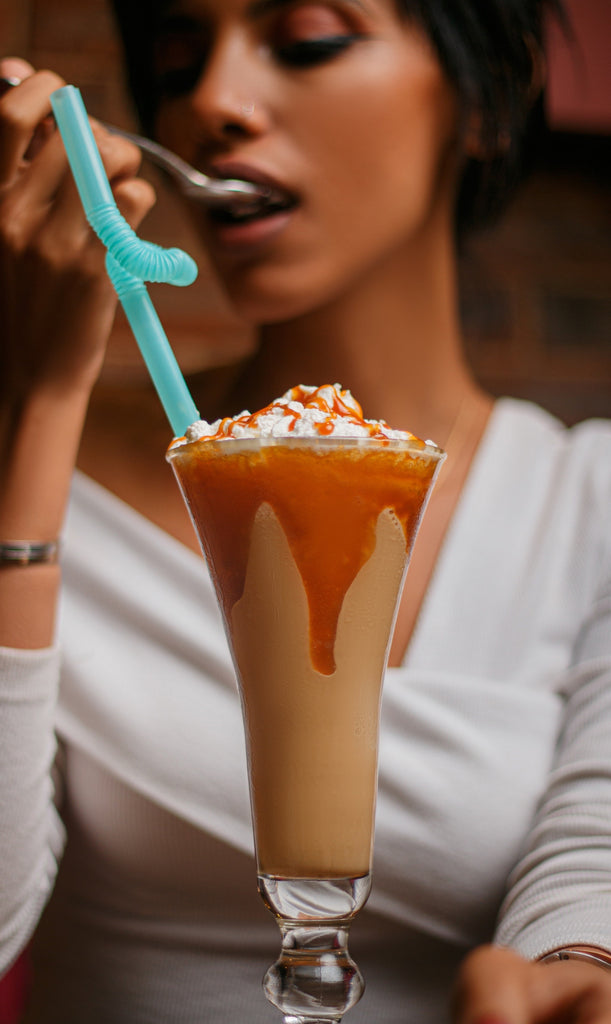 delicious coffee and Carmel slushy