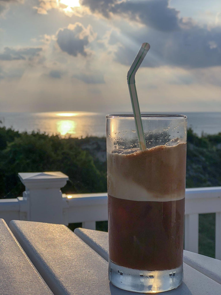 Delicious glass of Greek Coffee Frappe